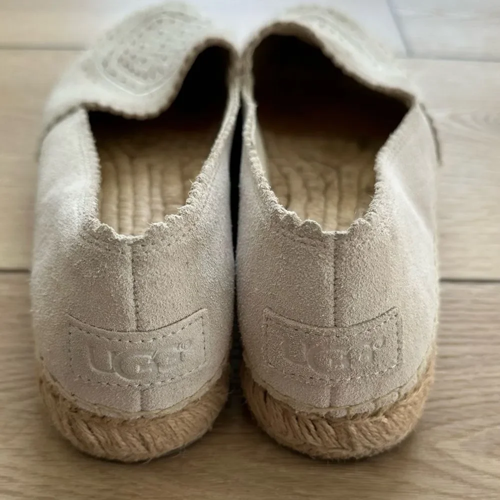 UGG Jasmine Heidi Perforated Suede Loafer Platform Espadrille Size 9.5 Slip On